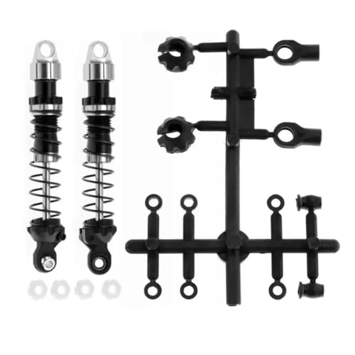 GTFRUQAS Für Axial Für SCX10 RBX10 Für TRX4 D90 1/10 RC Crawler Auto Upgrade Teile Zubehör 2 Stücke Metall 80mm 90mm Stoßdämpfer RC Ersatzteile(Black,80MM) von GTFRUQAS