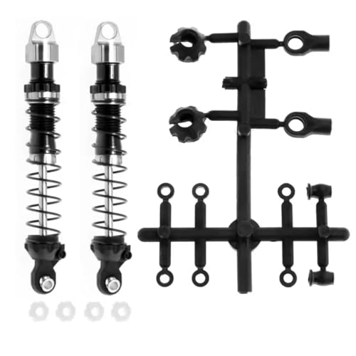 GTFRUQAS Für Axial Für SCX10 RBX10 Für TRX4 D90 1/10 RC Crawler Auto Upgrade Teile Zubehör 2 Stücke Metall 80mm 90mm Stoßdämpfer RC Ersatzteile(Black,90MM) von GTFRUQAS