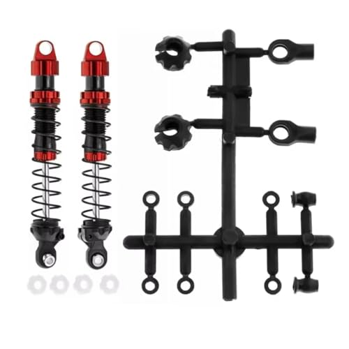 GTFRUQAS Für Axial Für SCX10 RBX10 Für TRX4 D90 1/10 RC Crawler Auto Upgrade Teile Zubehör 2 Stücke Metall 80mm 90mm Stoßdämpfer RC Ersatzteile(Red,80MM) von GTFRUQAS