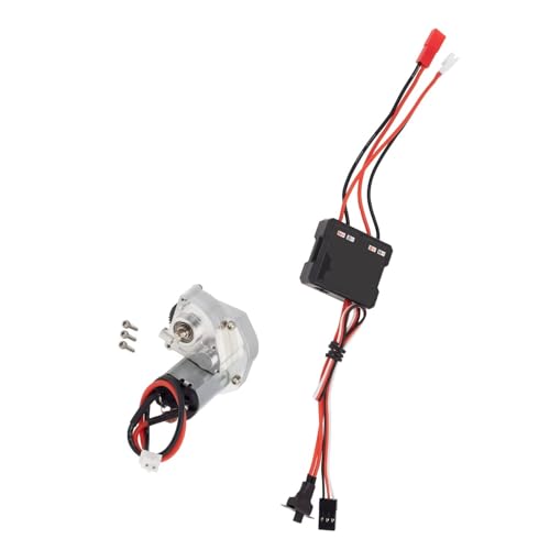 Für Axial Für SCX24 90081 Für Wrangler 1/24 Skala RC Für Modell Auto Aluminium Getriebe Box Mittleren Getriebe Motor ESC Kit RC Ersatzteile(Silver) von GTFRUQAS