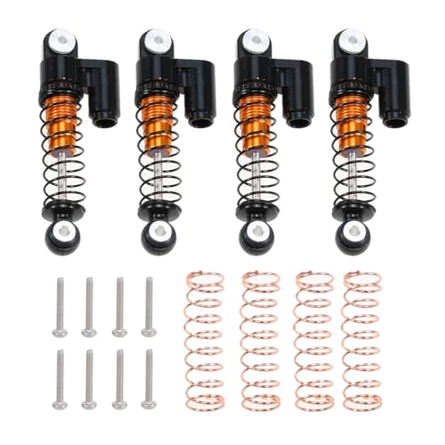 GTFRUQAS Für Axial Für SCX24 C10 Für JLU Für Gladiator Für Bronco 1/24 RC Crawler Auto Upgrade Teile 4 Stücke Metall Stoßdämpfer 32mm Öl Dämpfer RC Ersatzteile(Orange) von GTFRUQAS