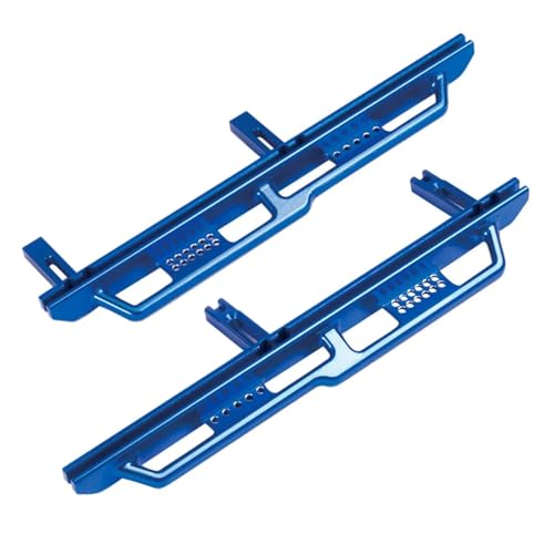 GTFRUQAS Für Axial SCX6 Für JLU Für Rock Sliders Für Wrangler 1/6 4WD 2 Stück CNC-Aluminiumschienen Pedal-Seitentrittbrett RC-Crawler-Auto-Upgrade-Teile RC Ersatzteile(Blue) von GTFRUQAS