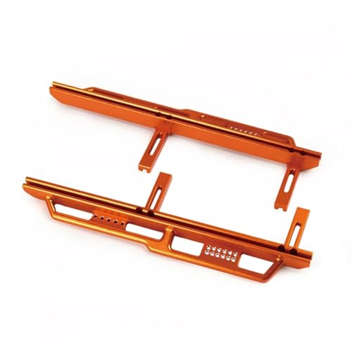 GTFRUQAS Für Axial SCX6 Für JLU Für Rock Sliders Für Wrangler 1/6 4WD 2 Stück CNC-Aluminiumschienen Pedal-Seitentrittbrett RC-Crawler-Auto-Upgrade-Teile RC Ersatzteile(Orange) von GTFRUQAS