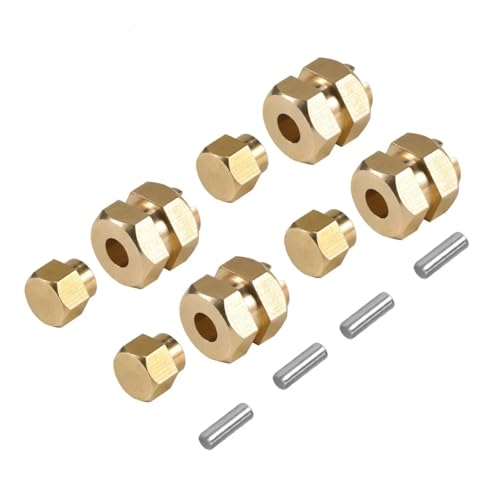 GTFRUQAS Für Bronco Für Defender Für Chassis Für TRX4-M 1/18 4Pcs Messing Hub Extender 7MM Rad Hex Adapter RC Crawler Upgrade RC Ersatzteile von GTFRUQAS