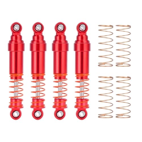 GTFRUQAS Für Bronco Für Defender Für TRX4 1/18 52MM Aluminium Legierung Big Bore Schocks Absorber Öl Dämpfer RC Crawler MUpgrade RC Ersatzteile(Red,4pcs) von GTFRUQAS
