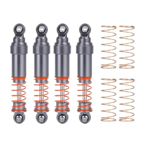 GTFRUQAS Für Bronco Für Defender Für TRX4 1/18 52MM Aluminium Legierung Big Bore Schocks Absorber Öl Dämpfer RC Crawler MUpgrade RC Ersatzteile(Silver,4pcs) von GTFRUQAS
