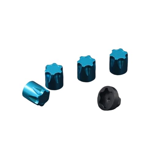 GTFRUQAS Für Capra Für Axial Für SCX10 D90 Für TRX4 TF2 CC01 1/10 Metallfelgen-Mittelkappe Kappe M4-Mutter 4PCS RC Crawler Car Upgrade RC Ersatzteile(Blue) von GTFRUQAS
