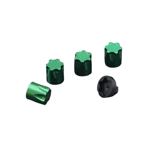 GTFRUQAS Für Capra Für Axial Für SCX10 D90 Für TRX4 TF2 CC01 1/10 Metallfelgen-Mittelkappe Kappe M4-Mutter 4PCS RC Crawler Car Upgrade RC Ersatzteile(Green) von GTFRUQAS