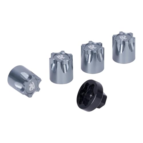GTFRUQAS Für Capra Für Axial Für SCX10 D90 Für TRX4 TF2 CC01 1/10 Metallfelgen-Mittelkappe Kappe M4-Mutter 4PCS RC Crawler Car Upgrade RC Ersatzteile(Titanium) von GTFRUQAS
