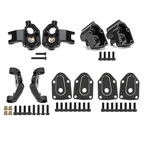 GTFRUQAS Für Capra Für Buggy Für Axial UTB18 1/18 Upgrade Schwarz Messing Gewichte Achse Portal Abdeckung Lenkung C-Hub Für Unlimited Trail RC Crawler RC Ersatzteile(5 in 1) von GTFRUQAS