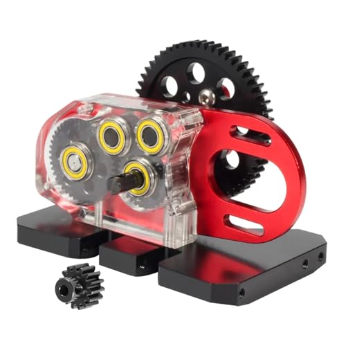 GTFRUQAS Für Comp Builds Für SCX10 Für Capra Für Element Gspeed 1/10 Klar Für LCG Für Chassis Acryl 2Low Transmission Overdrive Getriebe Set RC Ersatzteile(Red,Set) von GTFRUQAS