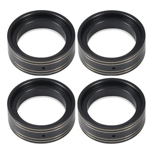 GTFRUQAS Für Defender Für Bronco Für TRX4M 1/18 Messingräder Gewichte Beadlock-Klemmringe 35 G/Stück RC Car Crawler Stock Reifen Upgrade-Teile RC Ersatzteile(Black,4pcs) von GTFRUQAS