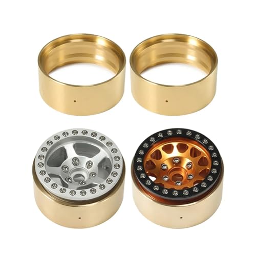 GTFRUQAS Für Element Für Enduro Für Axial Für SCX10 Pro Für TRX4 VS4-10 TF2 95g Messing Interne Beadlock Klemmringe Für 1,9 "Rad Felgen RC Crawler RC Ersatzteile(Brass,4pcs) von GTFRUQAS