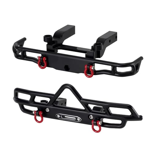 Für FMS Für FCX18 Für LC80 1/18 RC Crawler Upgrade CNC Aluminium Vorne Stoßstange Hinten Fernbedienung Auto Reparatur Teile RC Ersatzteile(Both) von GTFRUQAS