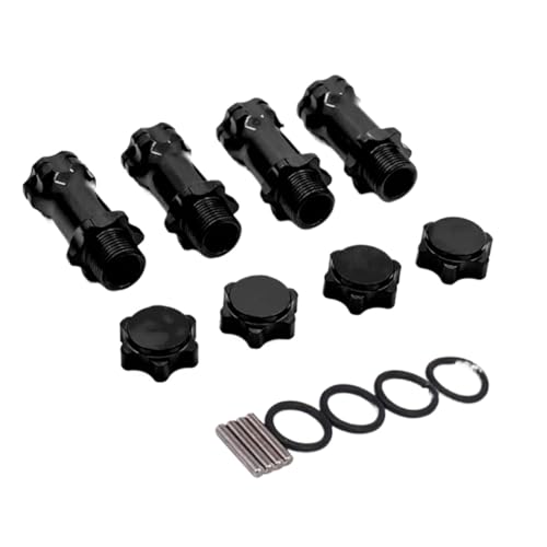 GTFRUQAS Für Hsp Für Monster Scale Truck Truggy RC Ersatzteile 1/8 1 Set 89108 17mm Rad Hex 30mm Länger Verbesserte Mount Adapter Abdeckung Nabe RC Ersatzteile(Black) von GTFRUQAS