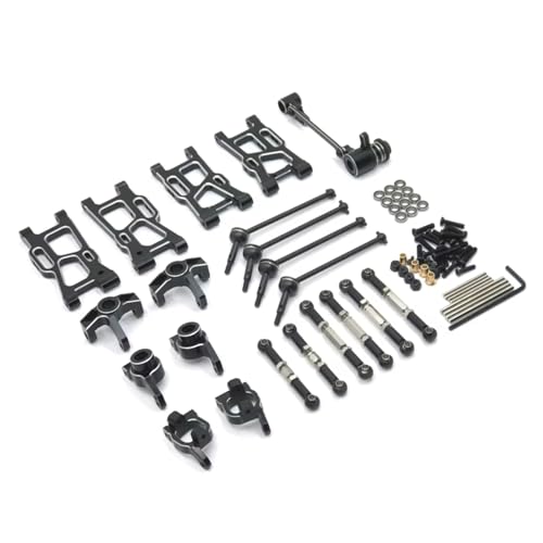 Für LC Für Racing 1/14 LC12B1 EMB-1H-DTH-MTH Metall Upgrade Teile Für Schwinge Lenkung Tasse Lenkung Gruppe 9 Stück Set RC Auto Zubehör RC Ersatzteile(Black) von GTFRUQAS