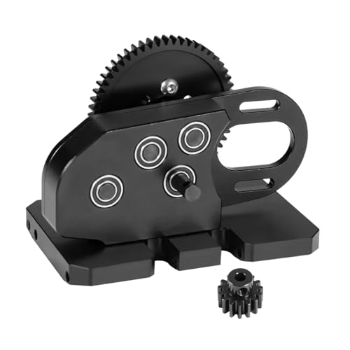 GTFRUQAS Für LCG Cheater Rigs Für Capra Für Delrin Für SCX10 II 1/10 Aluminium 2Low Transmission Overdrive Getriebe Mit Skid Spur Gear RC Crawler DIY RC Ersatzteile(Black,Set) von GTFRUQAS