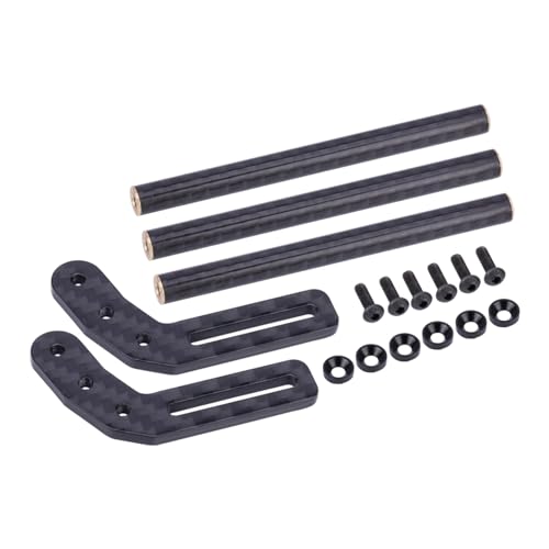 GTFRUQAS Für LCG Für Dodge Für Axial Für SCX10 Für TRX4 Power Wagon Cab 1/10 Optimaler Anfahrwinkel Carbon Fiber Front Bumper RC Crawler Cliffhanger Body RC Ersatzteile(Black) von GTFRUQAS