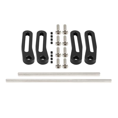 GTFRUQAS Für LCG Rigs Comp Builds Für TRX4 Für SCX10 Gspeed Power Wagon Cliffhanger 1/10 Aluminium CNC Modular Bumper Set RC Crawler Für Chassis Karosserie RC Ersatzteile(Black) von GTFRUQAS