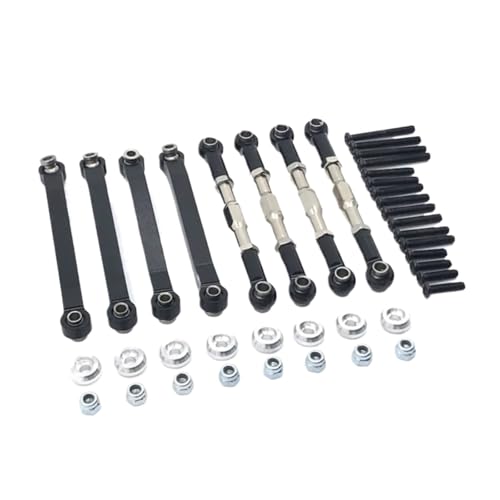 GTFRUQAS Für MN Für MN98 Für MN99S D90 D96 MN45 1/12 Metall Für Chassis Link Stange Zugstange Spurstange Verknüpfung RC Auto Upgrades Teile Zubehör RC Ersatzteile(Black) von GTFRUQAS