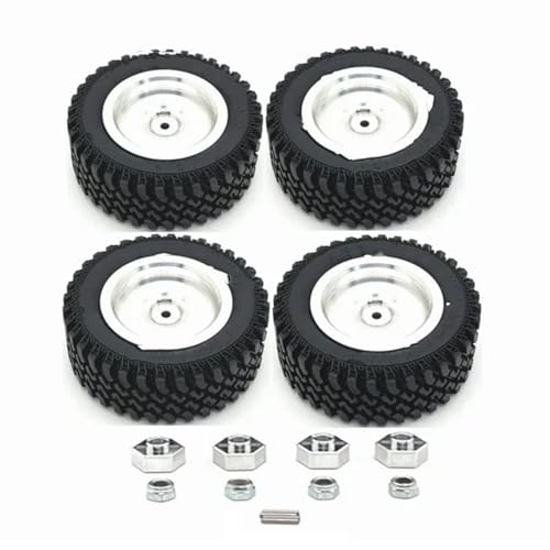 Für MN168 1/12 RC Auto Upgrade Teile Zubehör 4 Stücke 82mm Metall Felge Gummi Reifen Reifen Set RC Ersatzteile von GTFRUQAS