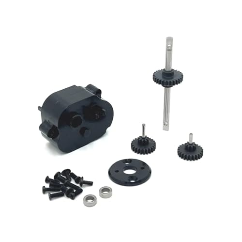 GTFRUQAS Für MN168 MN82 MN78 MN99S 1/12 RC Auto Upgrade Teile Zubehör Metall Getriebe Getriebe Getriebe Mit 370 Motor Halterung RC Ersatzteile(Black) von GTFRUQAS