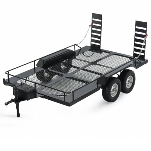 GTFRUQAS Für Redcat GEN8 Für YIKONG Für SCX10 II III 90046 Für TRX4 Für TRX6 TF2 D90 CC01 Für RGT 86100 4082 1/10 Metall-LKW-Anhänger Doppelachse RC Ersatzteile von GTFRUQAS