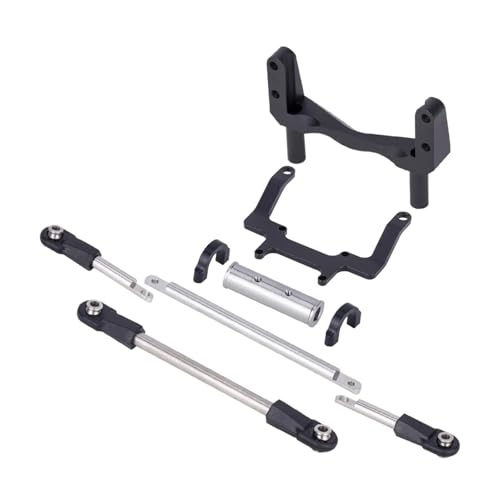 GTFRUQAS Für Rockjock Für SCX10 II 1/10 Servo Metall Halterung Mit Skala Hydraulische Lenkung Kit RC Crawler Auto Gerade Achse RC Ersatzteile(Black) von GTFRUQAS