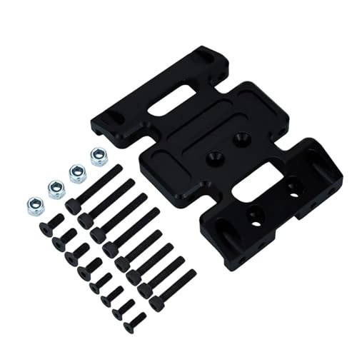 GTFRUQAS Für SCX10 90047 90022 90028 1/10 RC Crawler Upgrade Teile Zubehör Eloxiertem Aluminium Skid Platte Getriebe Halterung RC Ersatzteile(Black,Size1) von GTFRUQAS