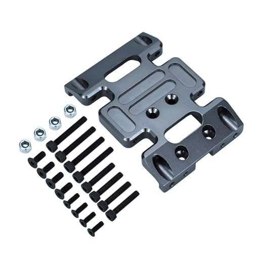 GTFRUQAS Für SCX10 90047 90022 90028 1/10 RC Crawler Upgrade Teile Zubehör Eloxiertem Aluminium Skid Platte Getriebe Halterung RC Ersatzteile(Gray,Size1) von GTFRUQAS