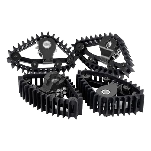 GTFRUQAS Für TRX-4M 1/18 Schneereifen-Sets Simulieren Sie Carload Tracks Rad, Sandmobil-Umbau 4-teiliges RC-Crawler-Autozubehör RC Ersatzteile(Black) von GTFRUQAS