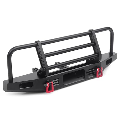 GTFRUQAS Für TRX4 Für Defender Für Axial Für SCX10 Für SCX10 II 90046 90047 1/10 RC Crawler Einstellbare Metall Front Stoßstange RC Ersatzteile(Black) von GTFRUQAS
