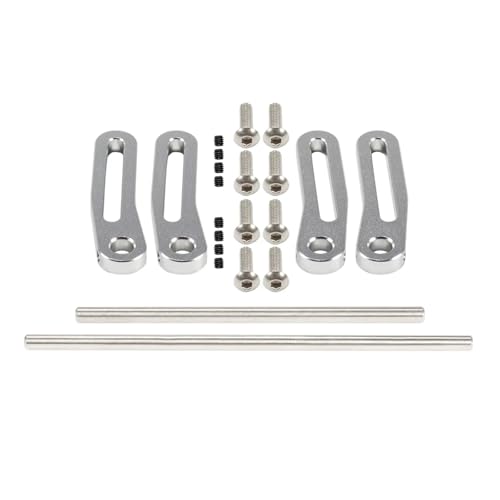 GTFRUQAS Für TRX4 Für SCX10 Gspeed 1/10 Aluminiumlegierung Modulare Stoßstange Einstellbare Seilführung Für LCG Rigs Baut Power Wagon Body RC Crawler RC Ersatzteile(Silver,Size3) von GTFRUQAS