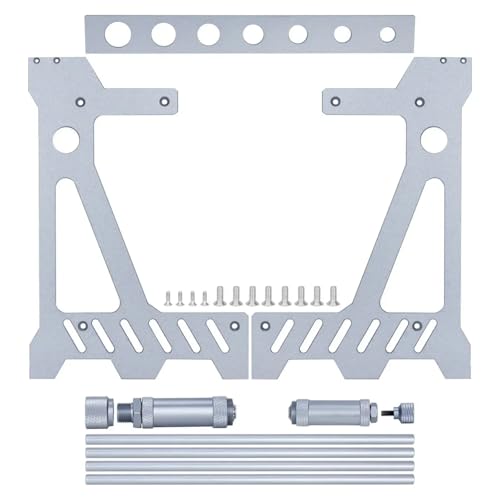 GTFRUQAS Für TRX4 Für TRX6 Für SCX24 Für SCX10 1/10 Reifenaufbewahrungsrahmen Aus Aluminiumlegierung Stoßdämpfer-Display-Rack Balance-Halterung RC Crawler Car RC Ersatzteile(Silver) von GTFRUQAS