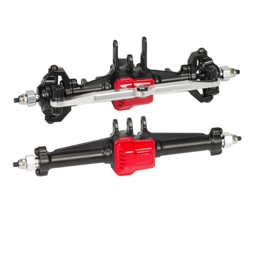 GTFRUQAS Für TRX4-M Für Defender Für Bronco K10 1/18 1Set Metall Vorne Hinten Komplette Achsen RC Crawler Auto Für Chassis Upgrade Teile RC Ersatzteile(Black) von GTFRUQAS