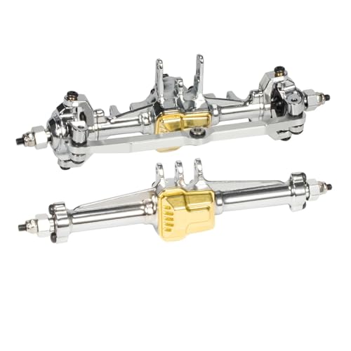 GTFRUQAS Für TRX4-M Für Defender Für Bronco K10 1/18 1Set Metall Vorne Hinten Komplette Achsen RC Crawler Auto Für Chassis Upgrade Teile RC Ersatzteile(Silver) von GTFRUQAS
