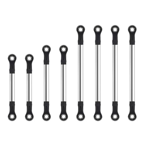 Für TRX4M 1/18 8PCS RC Crawler Für Chassis Suspension High Clearance Upgrade Teile Edelstahl Links Set Fernbedienung Auto Reparatur Teile RC Ersatzteile(Bent Links Set) von GTFRUQAS