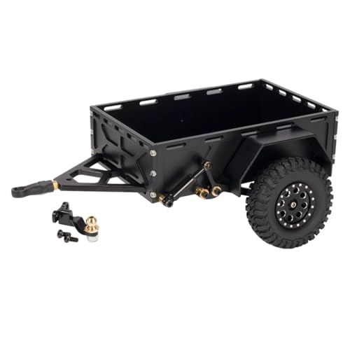 GTFRUQAS Für TRX4M Für Defender Für Bronco K10 High Trail 1/18 Nutzanhänger Aus Aluminiumlegierung Im Maßstab 1:18 Mit Anhängerkupplung Für Kleine RC-Crawler RC Ersatzteile(Black) von GTFRUQAS