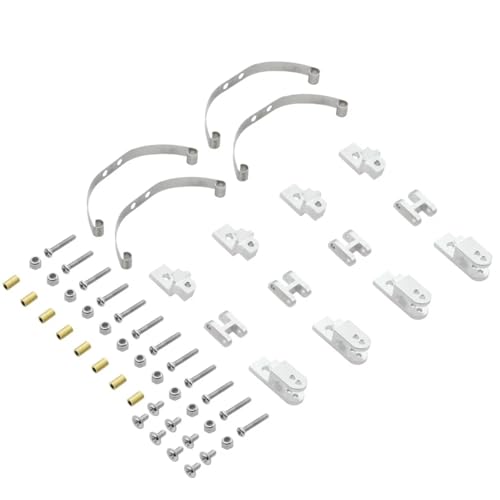 GTFRUQAS Für WPL Für B14 B24 B1 B16 B36 Für JJRC Q60 Q63 Q75 1/16 RC Auto Upgrade Teile 4x4 6x6 Stahl Stoßdämpfer Suspension Für Blattfedern RC Ersatzteile(Silver,4x4) von GTFRUQAS
