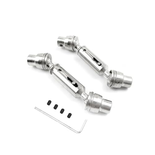 GTFRUQAS Für WPL Für C14 C24 D12 B14 B24 B16 B36 Für MN Für D90 MN98 MN99S Metall Antriebswelle Antriebswelle CVD 4x4 6x6 4WD 6WD RC Auto Upgrades Teile RC Ersatzteile(Silver,4x4) von GTFRUQAS