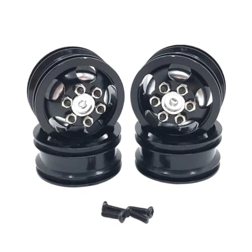 GTFRUQAS Für WPL Für Jjrc C14 C24 C34 B14 B24 Q61 Q62 4X4 4WD 1/16 Metall Felge Radnabe RC Fernbedienung Auto Upgrade Zubehör Teile RC Ersatzteile(Black) von GTFRUQAS