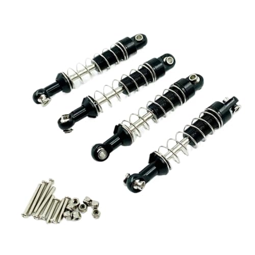 GTFRUQAS Für WPL Für MN C14 C24 D90 D91 D96 D99 D99S MN90 MN98 MN99S 4 Stücke Metall Stoßdämpfer Dämpfer RC Auto Upgrades Teile Zubehör RC Ersatzteile(Black) von GTFRUQAS