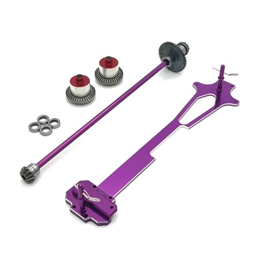 GTFRUQAS Für Wltoys Für 124016 124017 124018 124019 Für RIaarIo 1/12 RC Auto Upgrade Teile Metall Zweite Boden Bord Differential Zentrale Antriebswelle RC Ersatzteile(Purple) von GTFRUQAS