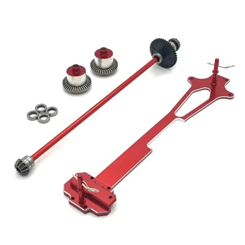 GTFRUQAS Für Wltoys Für 124016 124017 124018 124019 Für RIaarIo 1/12 RC Auto Upgrade Teile Metall Zweite Boden Bord Differential Zentrale Antriebswelle RC Ersatzteile(Red) von GTFRUQAS