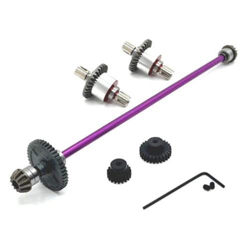 Für Wltoys Für 124016 124017 124019 124007 124008 1/12 Upgrade Teile Metall Differential Und Zentrale Antriebswelle Montage RC Ersatzteile(Purple) von GTFRUQAS