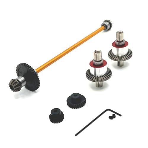 GTFRUQAS Für Wltoys Für 144001 144002 144010 Für RIaarIo Für XDKJ-001 006 1/14 RC Auto Upgrade Teile Metall Differential Und Zentrale Antriebswelle Montage RC Ersatzteile(Yellow) von GTFRUQAS