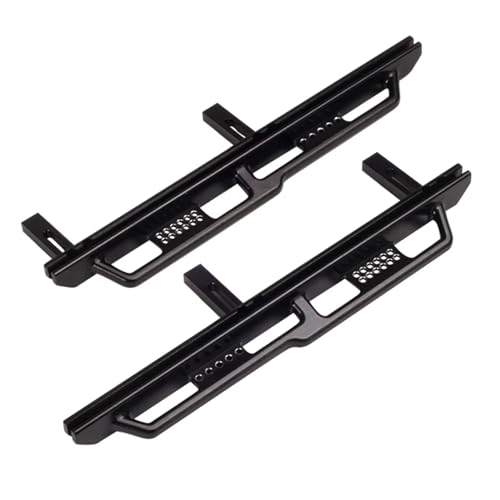 GTFRUQAS Für Wrangler Für Axial SCX6 Für JLU 4WD 1/6 CNC Aluminium Seitentrittbrett Für Rock Sliders Schienen Pedal RC Crawler Auto Upgrade Teile RC Ersatzteile(Black) von GTFRUQAS