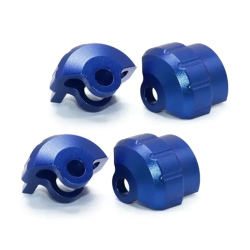 GTFRUQAS RC Autozubehör Für ARRMA 1/7 1/8 4 STÜCKE Aluminiumlegierung Stoßdämpferschutzkappen Absorberschutz RC Auto Kettenfahrzeug Teile Und Zubehör Upgrade Ersatzverwendung(Blue) von GTFRUQAS