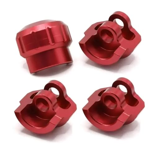 GTFRUQAS RC Autozubehör Für ARRMA 1/7 1/8 4 STÜCKE Aluminiumlegierung Stoßdämpferschutzkappen Absorberschutz RC Auto Kettenfahrzeug Teile Und Zubehör Upgrade Ersatzverwendung(Red) von GTFRUQAS