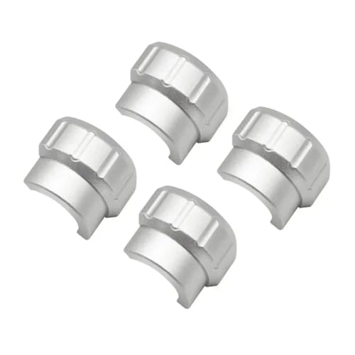 GTFRUQAS RC Autozubehör Für ARRMA 1/7 1/8 4 STÜCKE Aluminiumlegierung Stoßdämpferschutzkappen Absorberschutz RC Auto Kettenfahrzeug Teile Und Zubehör Upgrade Ersatzverwendung(Silver) von GTFRUQAS